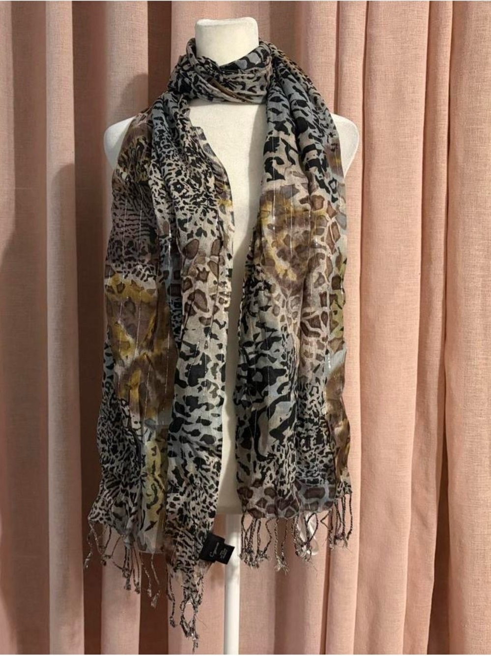 Y2k Boho Chic Animal Leopard Print Scarf
